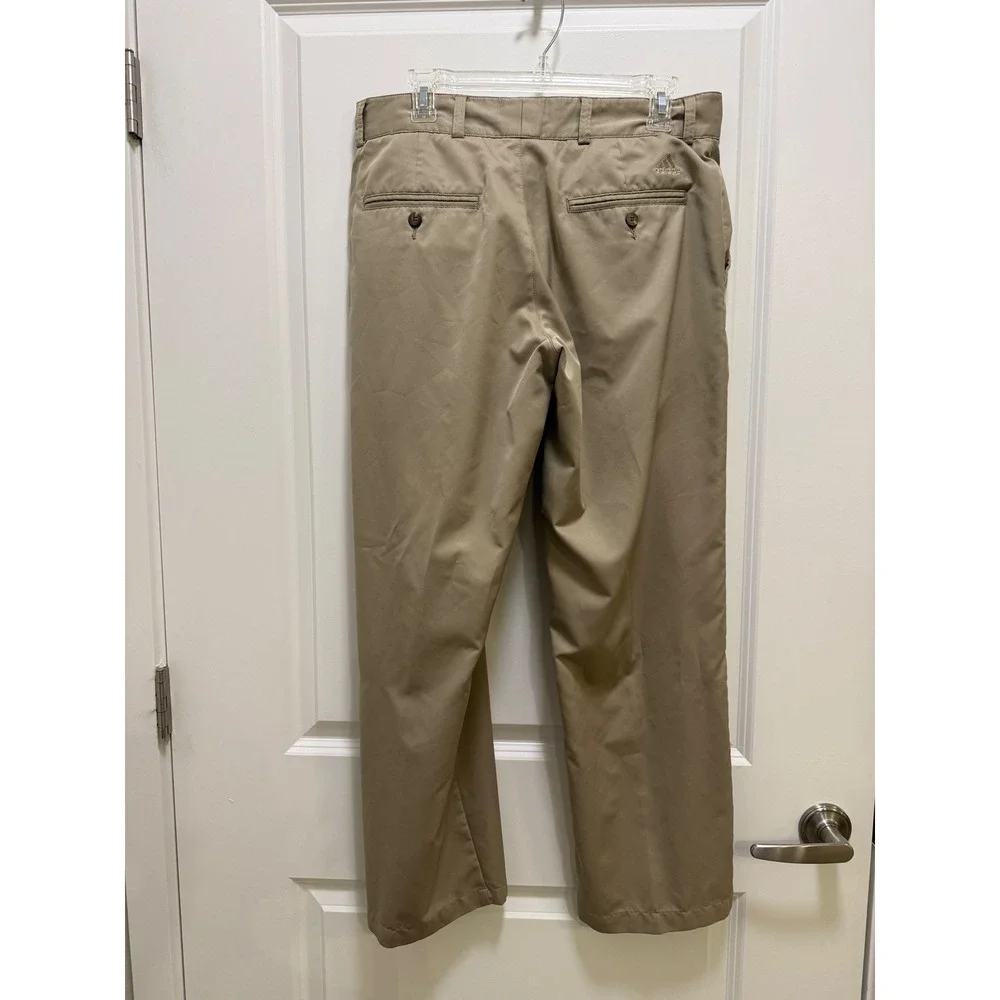 Adidas Golf Mens Khaki Tan Performance Flat Front Straight Leg Pants‎ 33x29